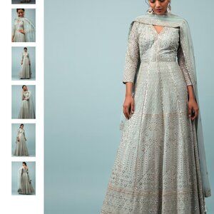 Wan Blue Embroidered Anarkali Suit In Sequins